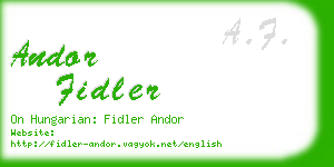 andor fidler business card